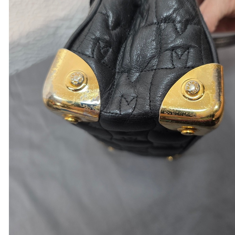 Metrocity Crossbody Bag Women Mini Black Good Quilted Leather Gold Hardware - Picture 4 of 8